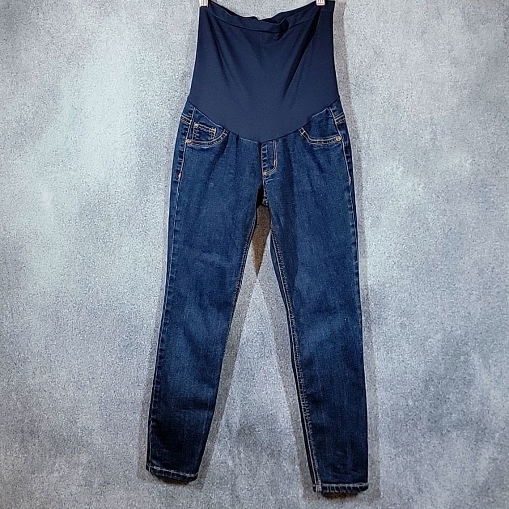 Indigeo Blue Secret Fit Belly Super Stretch Skinny Maternity Jeans - Picture 8 of 16